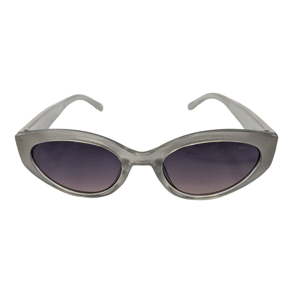 Abercrombie Kids Silver Glitter Cat Eye Sunglasses AK00012 Purple Gradient Lens
